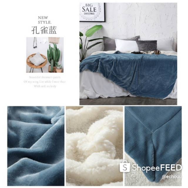 Selimut bulu domba 180x200cm