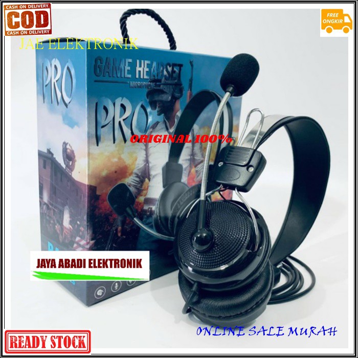 J323  HEADSET GAME HEADPHONE BANDO ORIGINAL J323 YOUTUBER GAMING HANDSFREE CALL HEADPHONES kabel kom