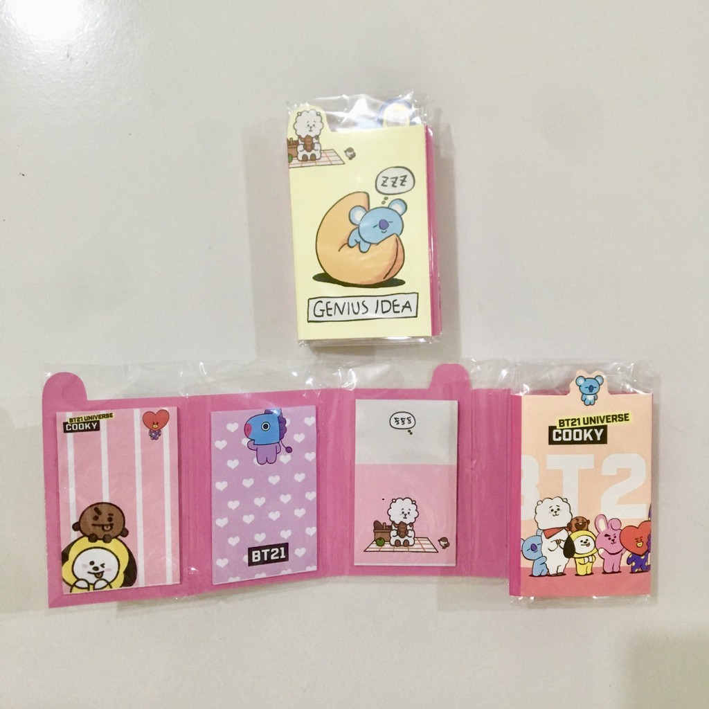 [BS] BISA COD KPOP Folding Memo Sticky Note BTS BT21 Skechers-PINK