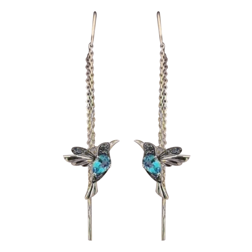 Hu Hu Hu Hu Hu Alat Bantu Pasang Kacamata♡ Anting Tusuk Gantung Wanita Desain Burung Untuk Pesta Pernikahan / Hadiah