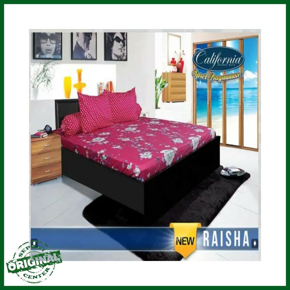 SEPRAI CALIFORNIA / SPREI CALIFORNIA RAISHA SINGLE 100 No.4 SEPRAI PINK POLKADOT PUTIH