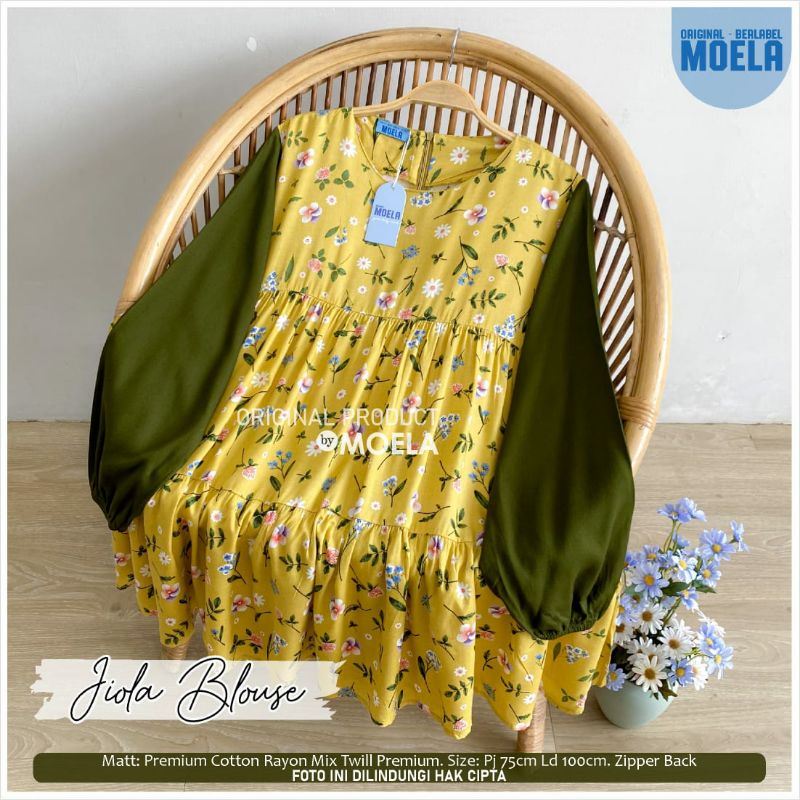 ELETA JIOLA KIKEN IMASI MIUTI NISLA OIRIS PIPRE BLOUSE BY MOELA BERLABEL | BAJU ATASAN BLOUSE WANITA JUMBO MOTIF BUNGA ABSTRAK CANTIK OOTD KEKINIAN TRENDY | LD 100-4