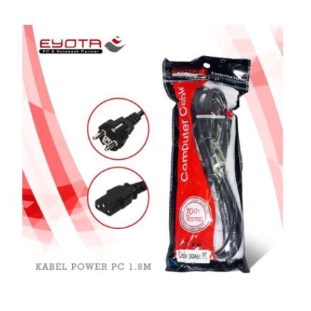 Cable power supply psu cpu eyota 1.8m 3x 0.75mm original - Kabel power cord to c13 1.8 meter for pc monitor etc