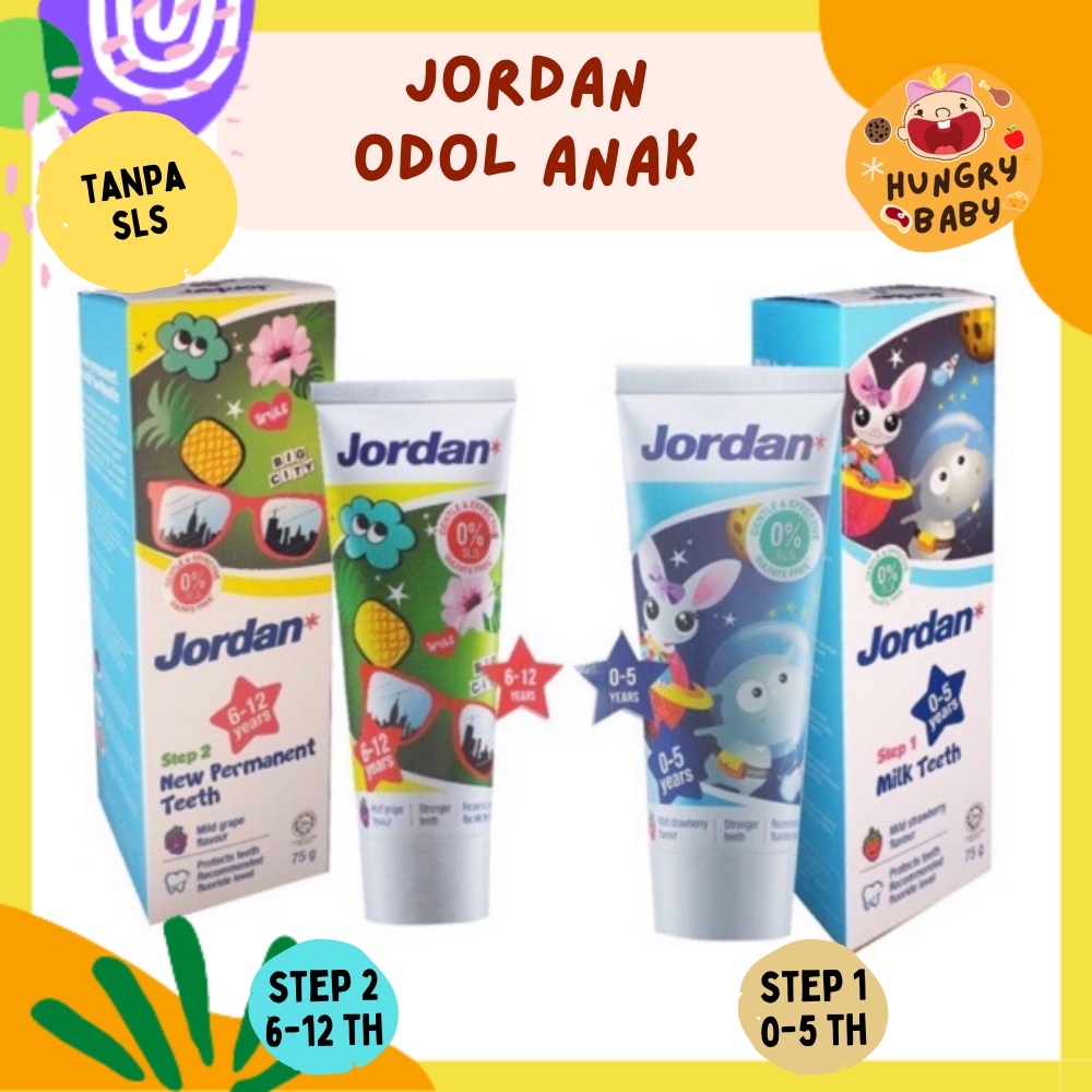 Jordan Toothpaste Fluoride / Odol Anak Jordan / Odol Bayi 75 g