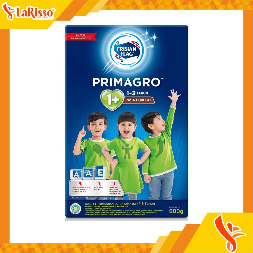 

SUSU FORMULA FRISIAN FLAG PRIMAGRO 1+ 800GR RASA COKELAT