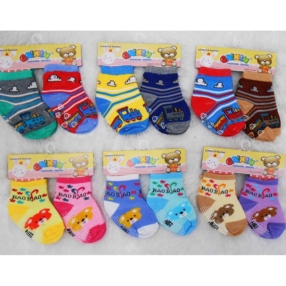 Kaos Kaki Baby Balita MK Usia 0-2th Anti Slip HARGA Per-Lusin