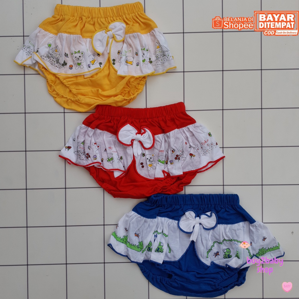 Celana dalam anak perempuan motif 3 warna gambar karakter 1-2 tahun 3 PCS