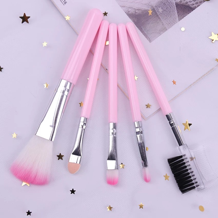 5Pcs / Set Brush Kosmetik / Makeup untuk Primer / Eyeshadow / Bedak MF19