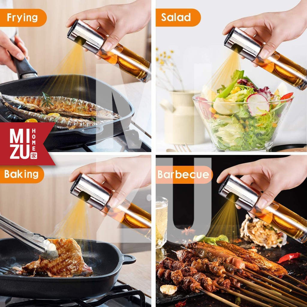 MIZU OLIGOLD 100ml Olive Oil Sprayer Glass Bottle Botol Semprot Minyak Zaitun Goreng Kaca BPA-Free-2