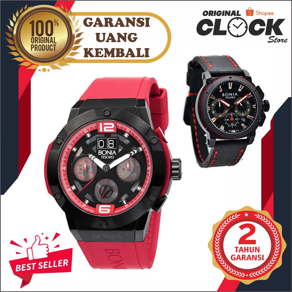 Original JAM TANGAN PRIA WANITA | RANTAI | KULIT | KARET | MURAH | Bonia TESORO BNB 10128