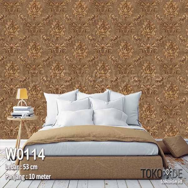 W0114 RONA Wallpaper Floral Wallpaper dinding motif bunga Premium Embos Tebal (BUKAN STICKER)