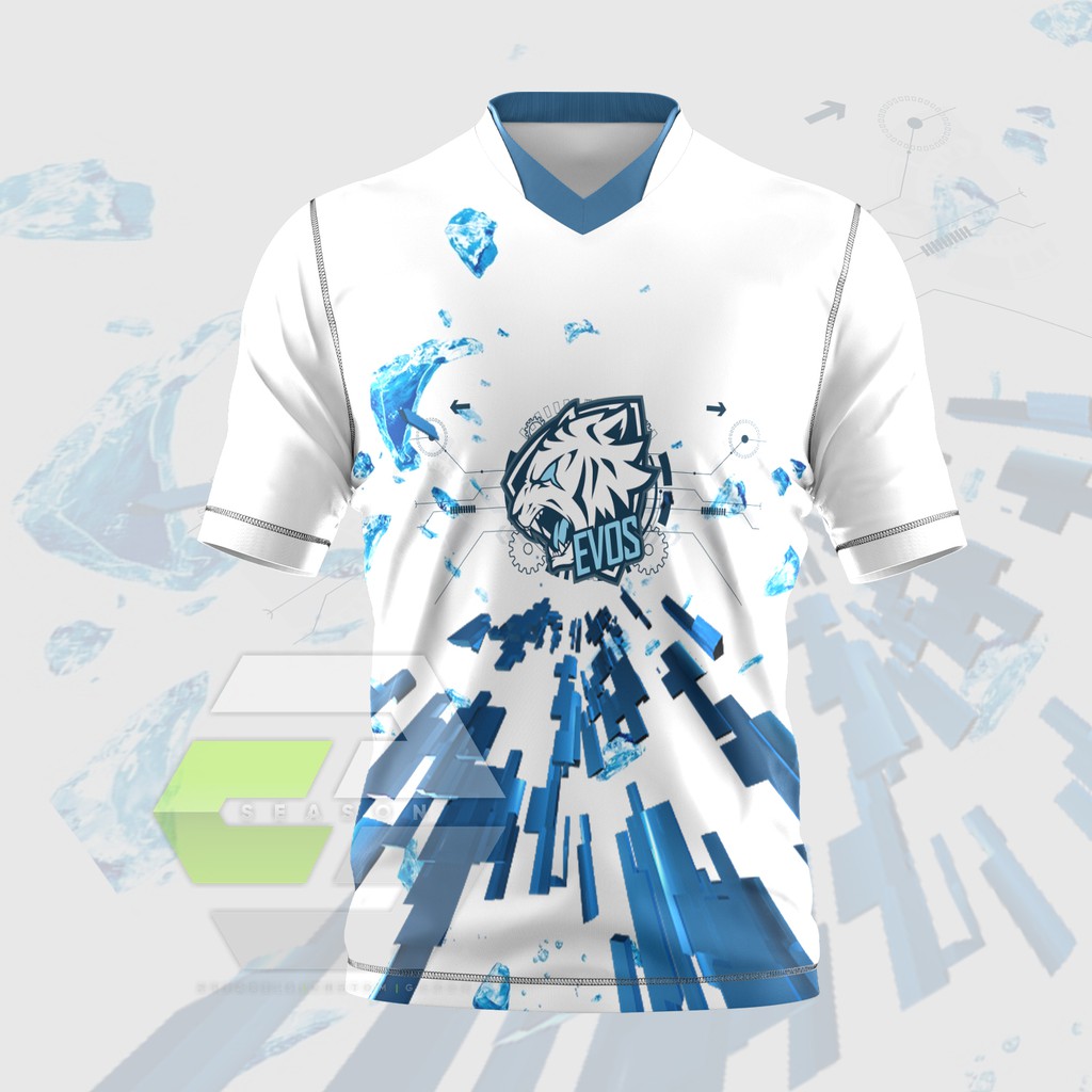 Baju Kaos Jersey Pria Evos gaming untuk gamers free fire mobile legend Custom Premium Keren Murah