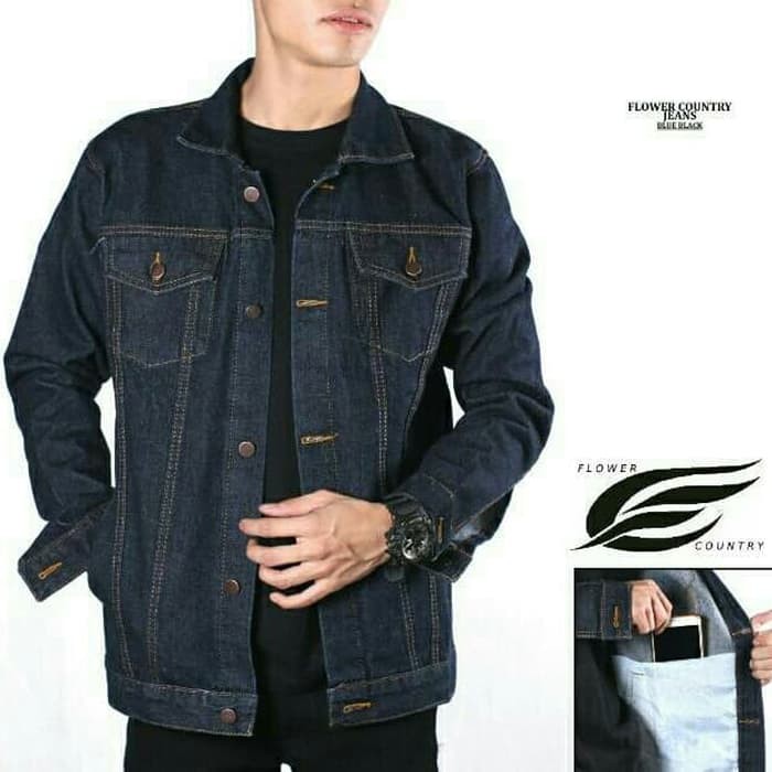 Jaket Jeans Pria Dongker Levis Cowok Oversize Jumbo Big Size