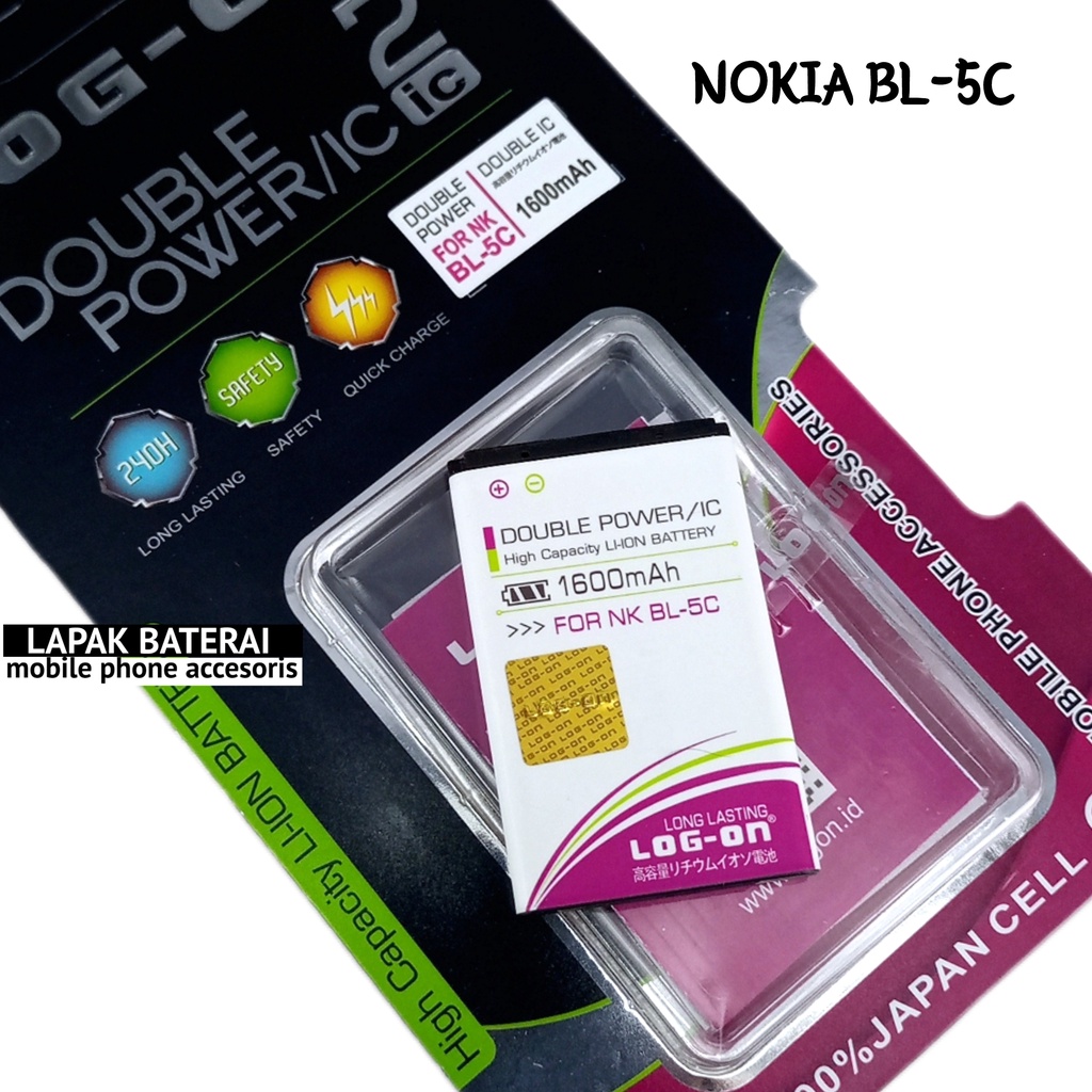 BATERAI NOKIA BL-5C - BL5C - 3650 1100 6630 6822 7610 N70 N71 N72 LOG ON DOUBLE POWER BATTERY BATRE