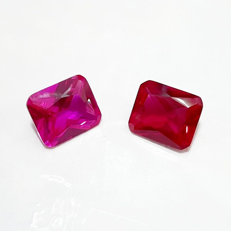 Batu cincin natural merah siam octagom
