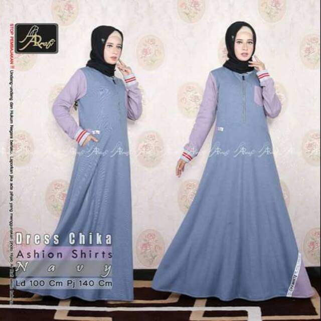 Dress CHIKA USA dress casual dres branded murah dress sporty gamis stylish gamis ArRafi gamis nyaman