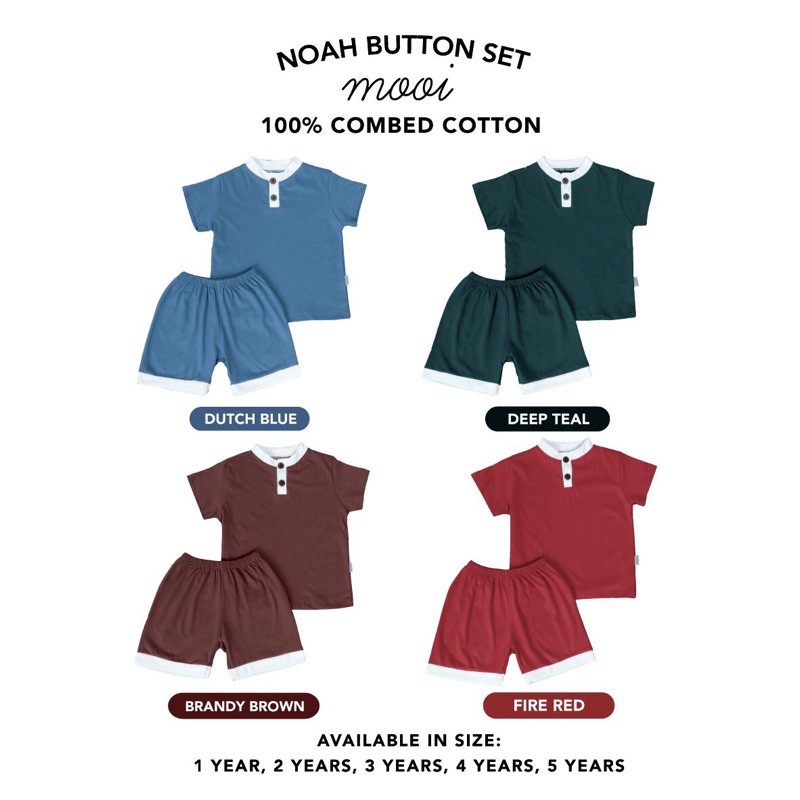 MOOI NOAH BUTTON SET - SETELAN ANAK LAKI LAKI