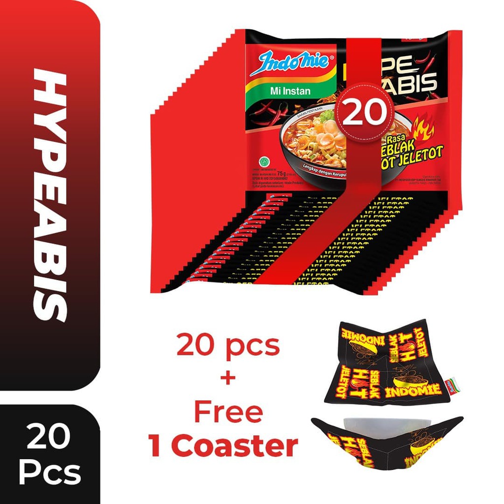 

PROMO 20 PCS - INDOMIE HYPEABIS RASA SEBLAK HOT JELETOT + FREE COASTER TERMURAH