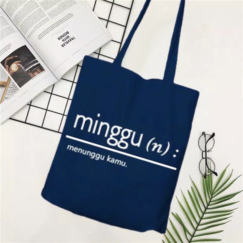 TAS TOTE BAG HARI WANITA / TOTEBAG PAKAI RESLETING