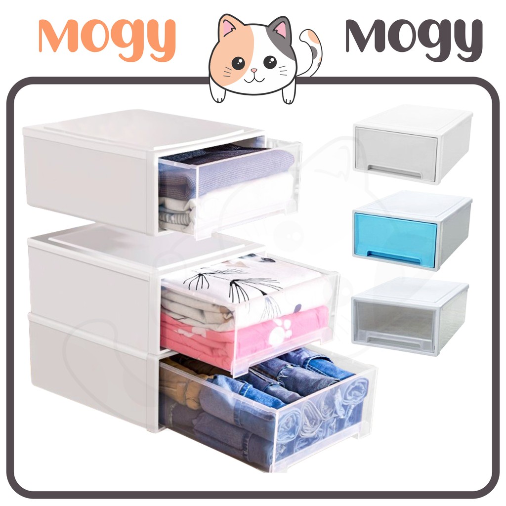 MOGYMOGY HL0198 Kotak Penyimpanan Laci Plastik Sepatu Pakaian Container Box Plastik