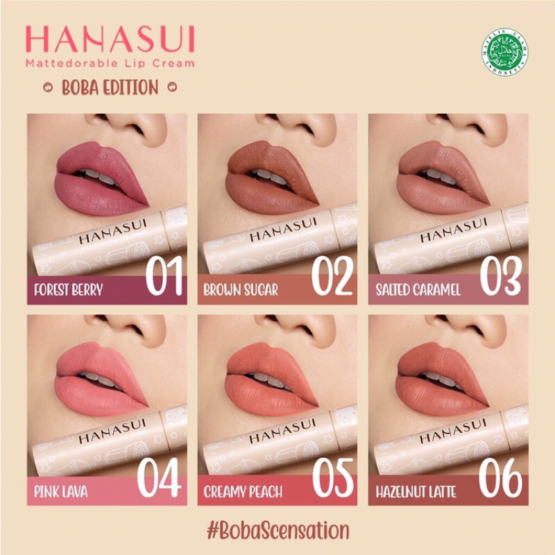 Hanasui Mattedorable Lip Cream / Boba Edition ready