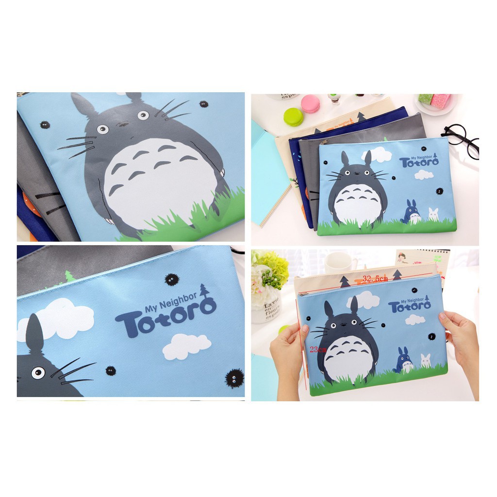 

PF04 Kokoro My Neightbor Portable A4 file Storage pouch bag Tempat Buku Alat Tulis Alat Kosmetik