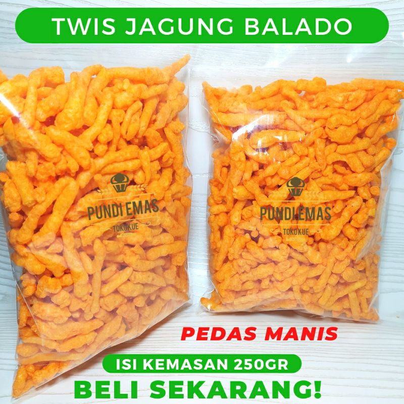 Twis Jagung Balado Pedas Manis / Twis Twis / Chitos Balado Kiloan 250 Gram