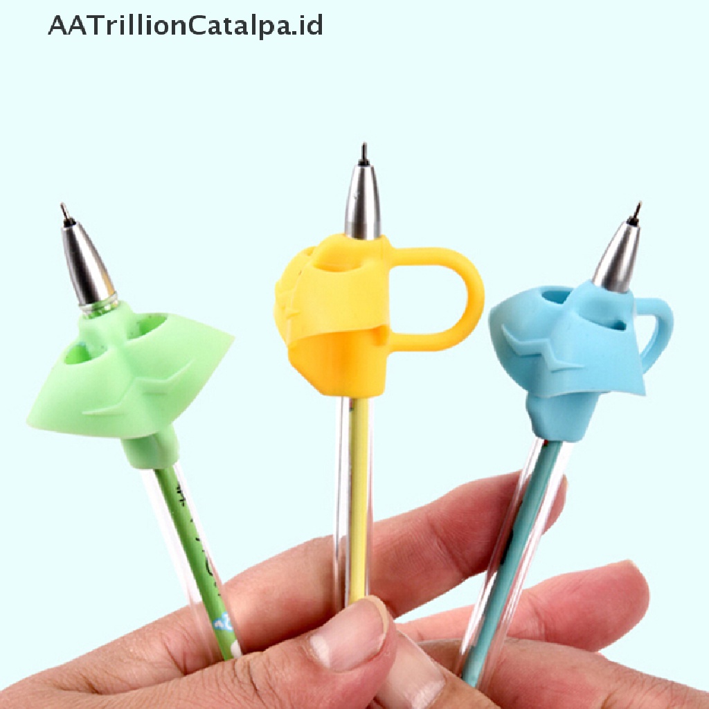 (AATrillionCatalpa) 3pcs Grip Pensil Bahan Silikon Untuk Belajar Menulis