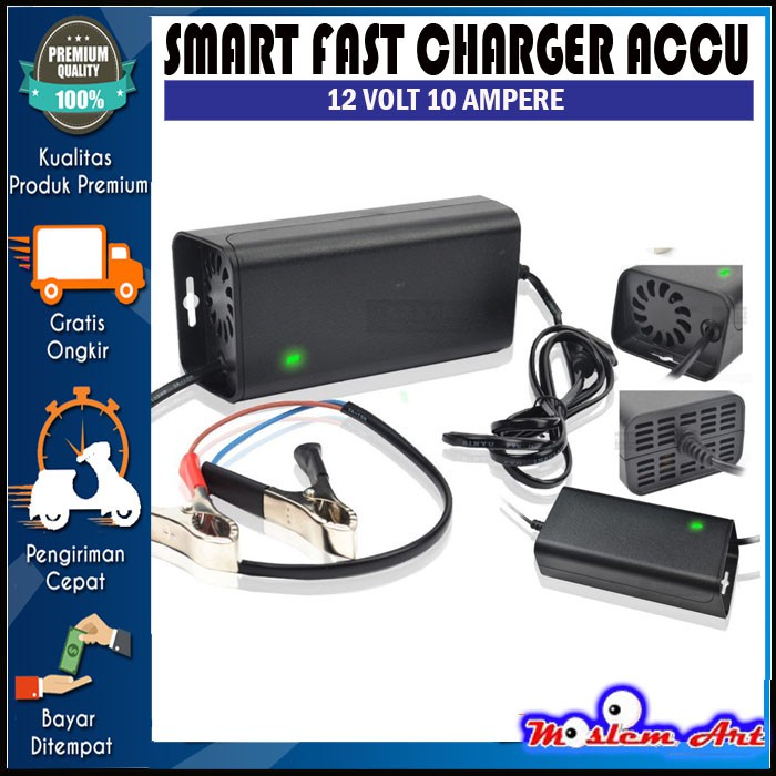 Charger AKI Mobil 10 A - Bisa Cas sampai Aki 100 Ampere - Fast Smart