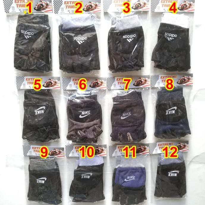 sarung tangan motor setengah jari half finger gloves gym nike fitness "HARGA PROMO"