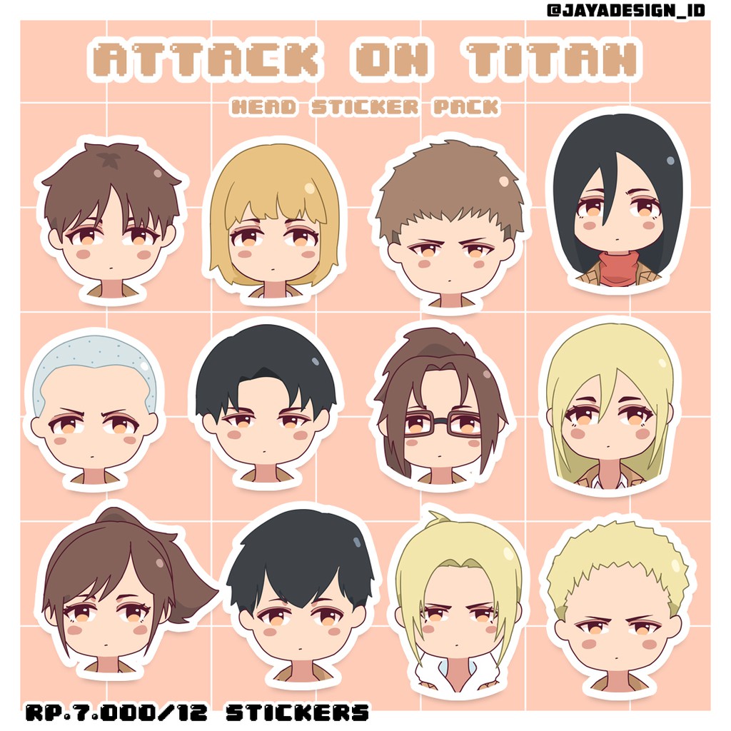 

STICKER ANIME ATTACK ON TITAN V.2 / STICKER AESTHETIC 12pcs / STIKER TUMBLR / STIKER LUCU MURAH