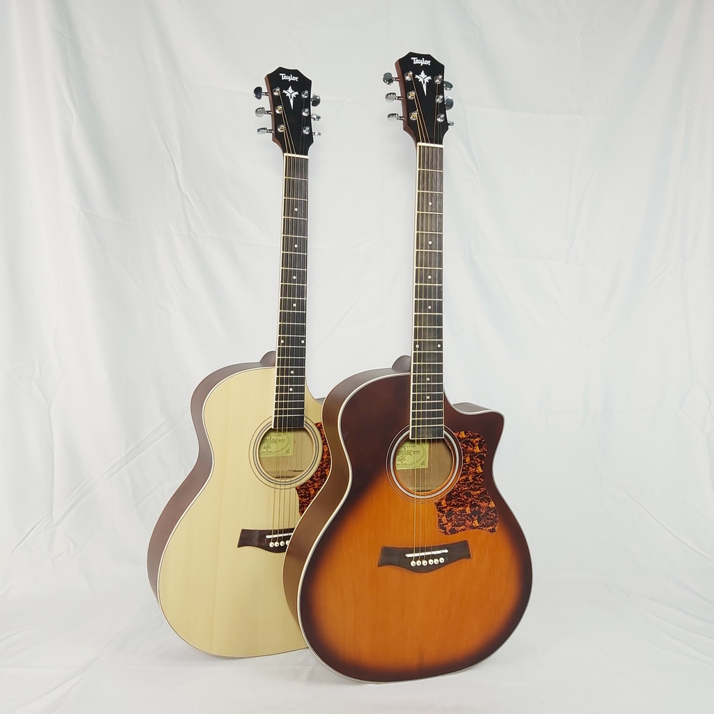 GITAR AKUSTIK GUITAR ACOUSTIC TAYLOR TOP MERANTI CUSTOM + TRUSS ROD { BESI NECK }