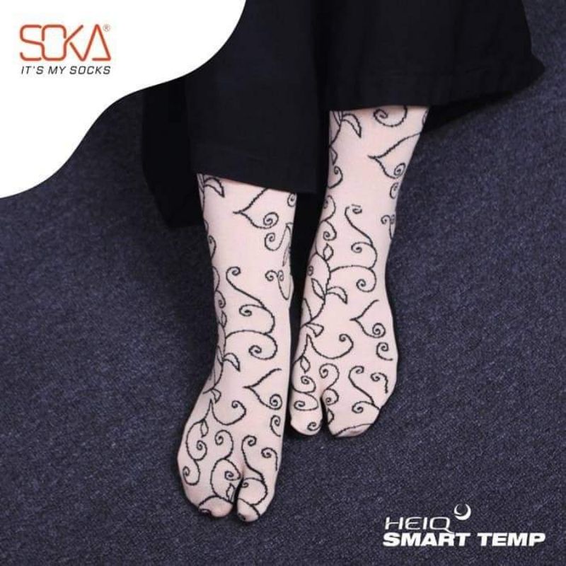 [1 PASANG] ORIGINAL SOKA BATIK HEIQ SMART TEMP Jempol Kaos Kaki Muslimah Motif Wanita Hijab Murah Di