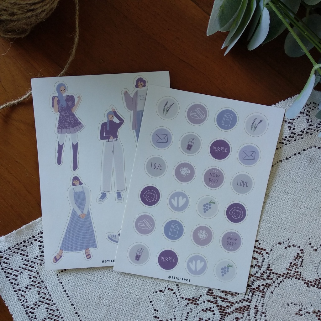 

STIKERPOT - Sticker aesthetic/ Sticker lucu/ Purple Plum