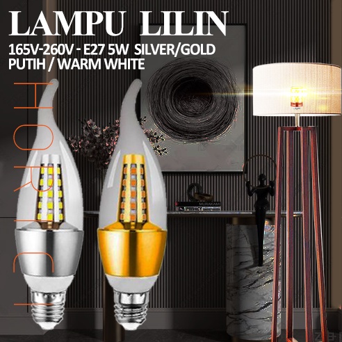 LAMPU LILIN 5W HIAS VARIASI LED CANDLE  600 LUMEN FITTING E27