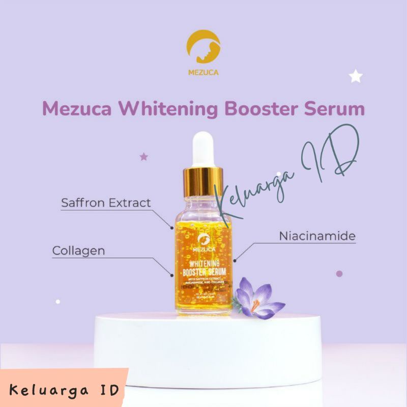 ❤ MEZUCA ❤ Serum Saffron Whitening Booster Serum with Niacinamide 20ML and Collagen Pemutih Wajah Glowing - Keluarga id