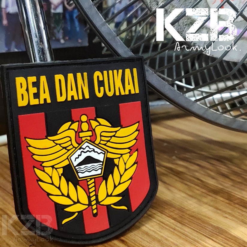 Emblem Karet-Rubber Velcro BEA DAN CUKAI