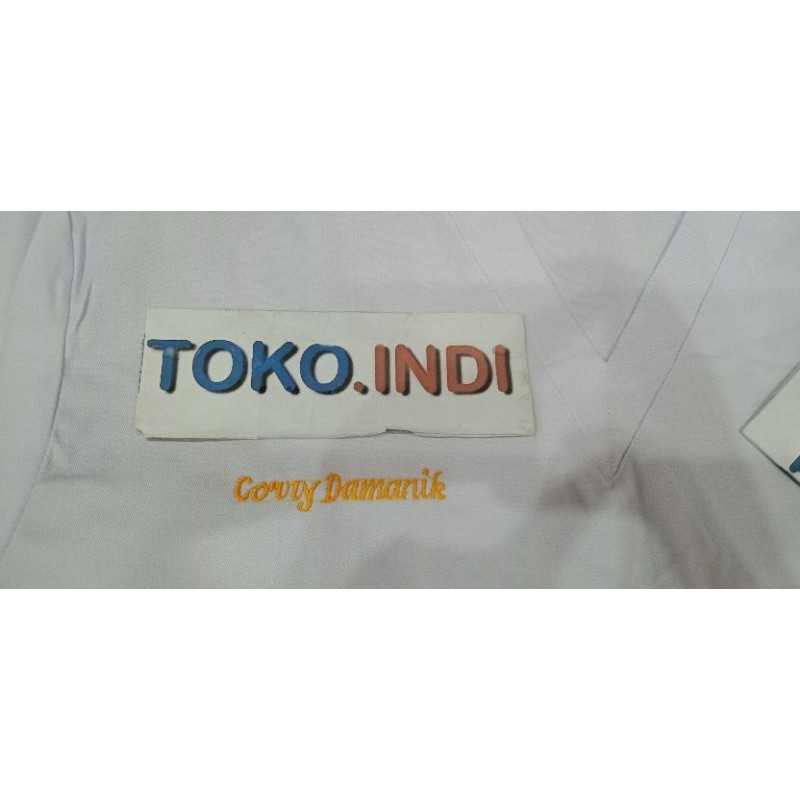 Bordir Nama / Logo Baju Oka / Baju Ok / Baju Lab / Baju Laboratorium