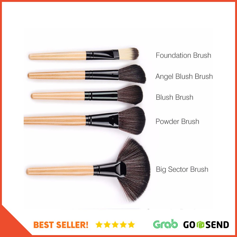 Brush Make Up 32 Set dengan Pouch - Black