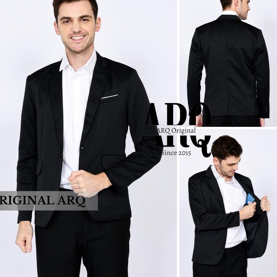  Jas pria slimfit formal casual bahan premium2022 / jas pria warna hitam / jas pria pernikahan / jas