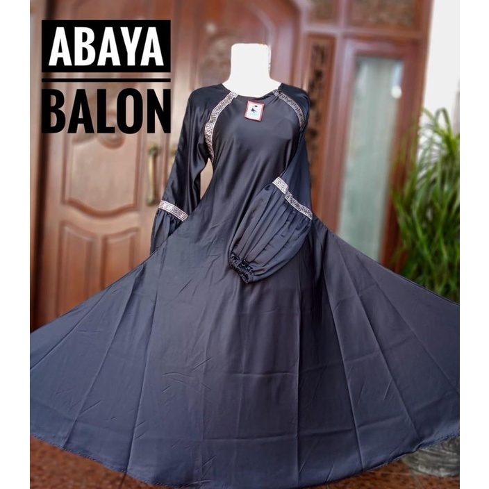 abaya balon | Abaya sateen | abaya hitam original temboro