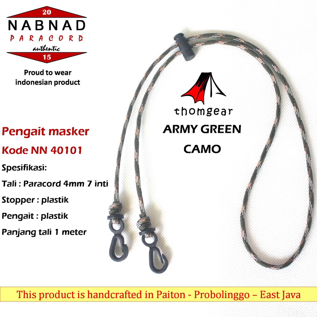 Thomgear Khusus Grosir Tali Masker Pengait Masker Mask Strap Paracord Lokal Indonesia Prusik 2 Mm