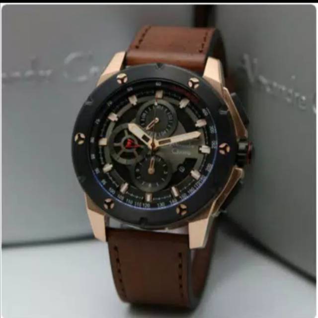 Jam Tangan Alexandre Christie 6549 Pria  RoseGold Original