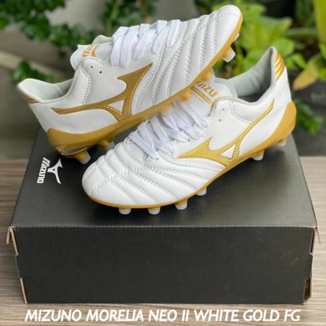 Mizuno Morelia Neo II White Gold FG