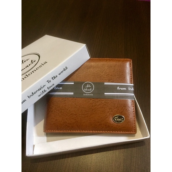}anton hilmanto{ dompet MSL lipat biasa bahan kulit sintetis lokal mahmud logo ukuran standar #dompet #dompetlipat #dompetpria #dompetkeren #ompetbagus #dompetlokal-Coklat plus kotak