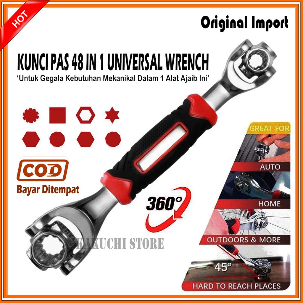 Kunci Pas Tiger Wrench 48 in 1 Perkakas Mekanik All In One Universal Wrench Socket Wrench Original I