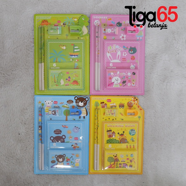 365 STATIONERY SET #40130 Buku &amp; Alat Tulis Anak / Karakter Fancy Gambar Lucu