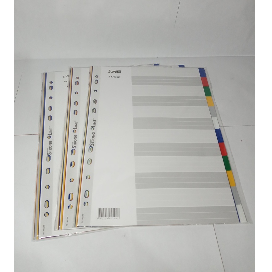 

[Cuci Gudang] BANTEX Strong Line Divider / Pemisah Kertas No. 6022 (Colour Divider)