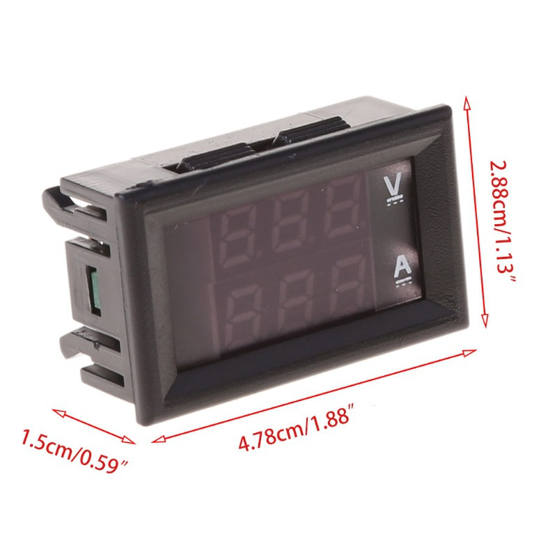 CRE  DC 0-100V 10A Dual LED Digital Voltmeter Ammeter Voltage AMP Power Car Monitor