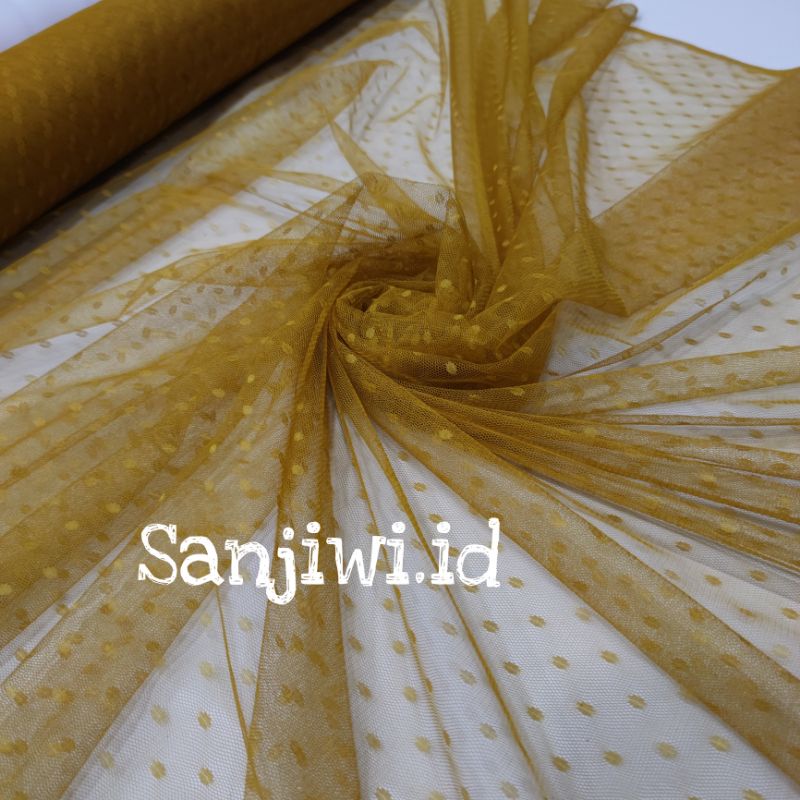 Kain Tile Polkadot/Kain Tille Dot/Soft Tulle-Gold mustard